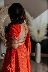 Laalima bandhej print lehanga set