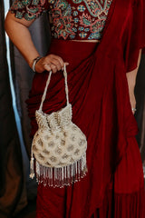 Crimson Elegance drape saree