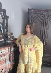 Regal Golden Tissue Sharara Set