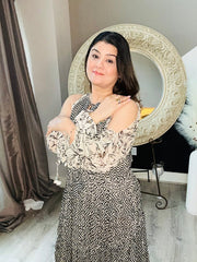 Chevron cold shoulder gown - Ensemble by Monika