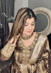 Copper Banarasi Lehenga Set - Ensemble by Monika