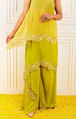 Designer one Shoulder Fusion Wear Georgette - Ensemble by Monika