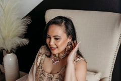 Golden Peach lehanga set - Ensemble by Monika