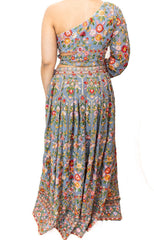 Grey Thread Embroidered Skirt - Ensemble by Monika