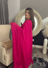 Hot Pink Hand - Embroidered Kurta Set - Ensemble by Monika