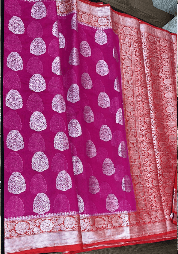 Hot pink heritage saree - Ensemble by Monika