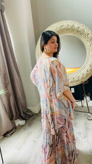 Marbled indo western kaftan set - Ensemble by Monika