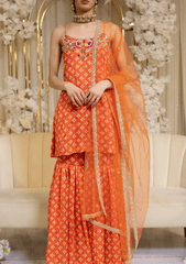 Mira orange garara set - Ensemble by Monika