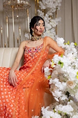 Mira orange garara set - Ensemble by Monika