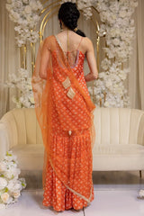 Mira orange garara set - Ensemble by Monika