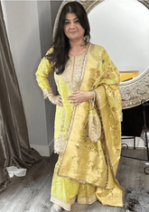 Saanj Lime Garara set - Ensemble by Monika