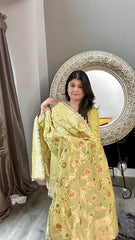 Saanj Lime Garara set - Ensemble by Monika