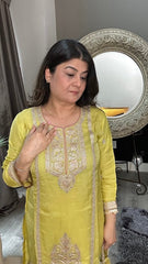 Saanj Lime Garara set - Ensemble by Monika