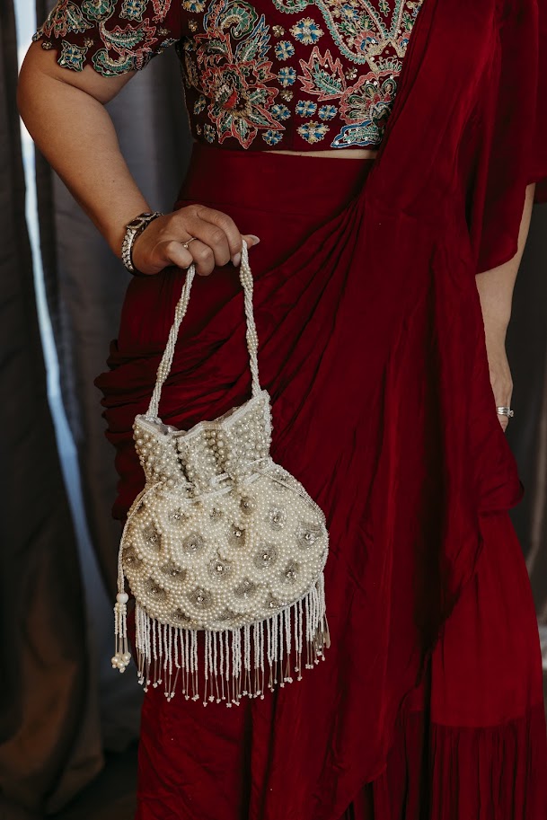Crimson Elegance drape saree