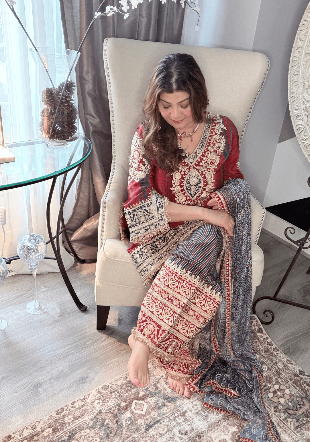Ajrak Farshi Salwar Suit - Ensemble by Monika