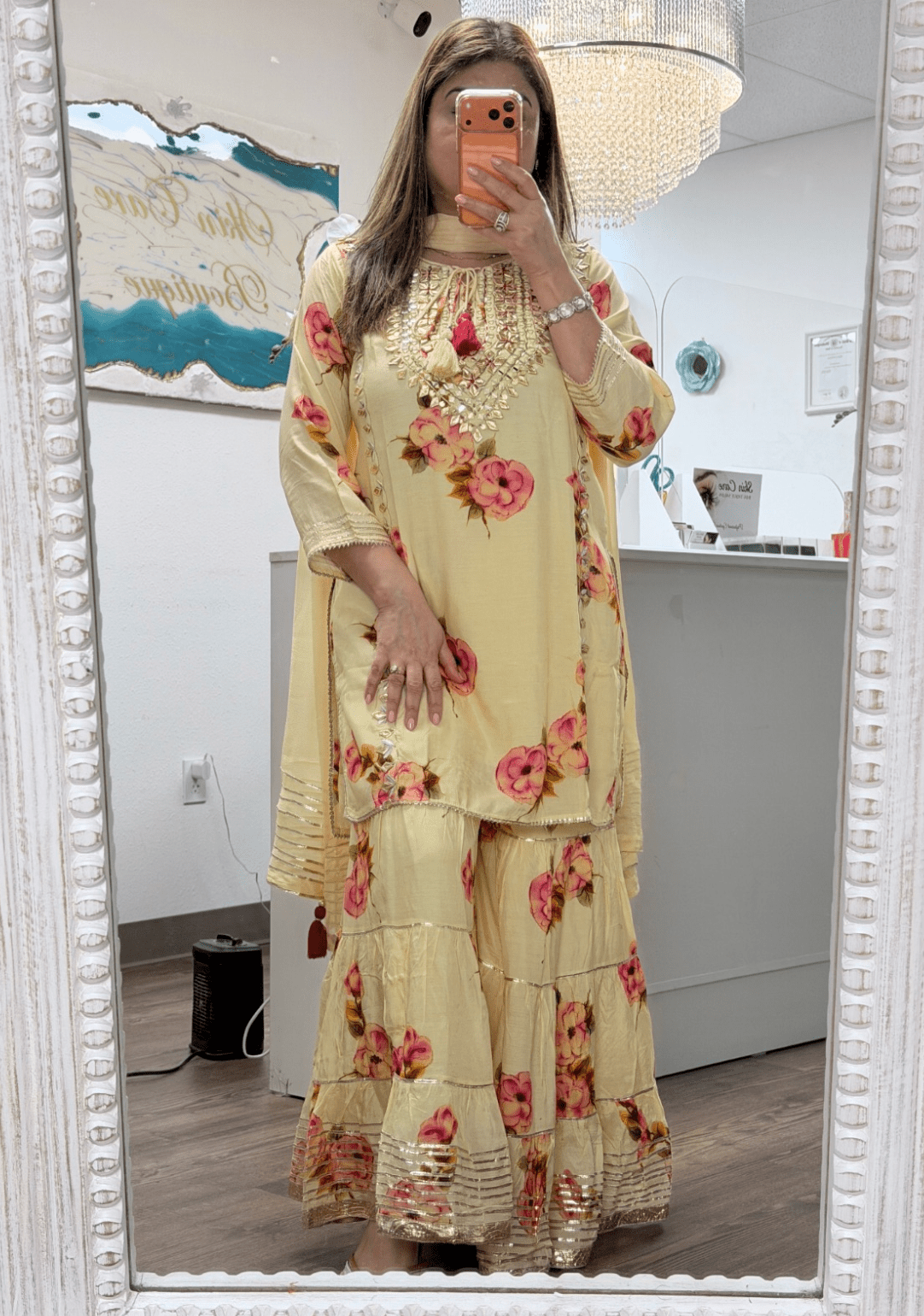Butter Bloom Yellow Floral Sharara Set - Ensemble by Monika