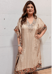 Champagne Glow Gold Kaftan Suit Set - Ensemble by Monika