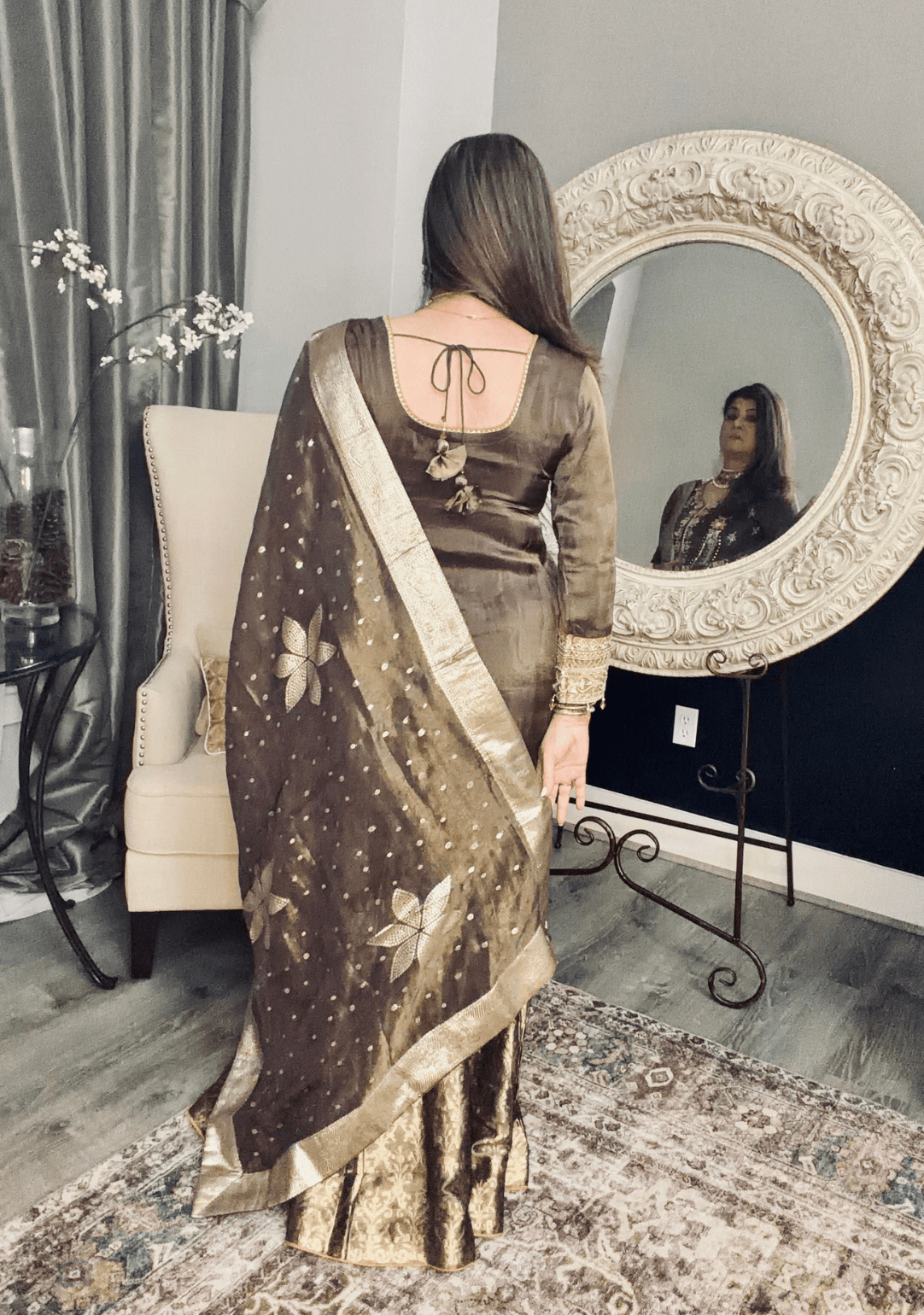 Copper Banarasi Lehenga Set - Ensemble by Monika