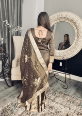 Copper Banarasi Lehenga Set - Ensemble by Monika