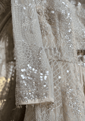 Ethereal Ivory Bridal Indo - Western Lehenga with Embroidered Jacket - Ensemble by Monika