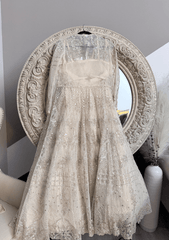 Ethereal Ivory Bridal Indo - Western Lehenga with Embroidered Jacket - Ensemble by Monika