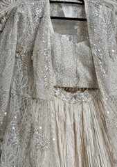 Ethereal Ivory Bridal Indo - Western Lehenga with Embroidered Jacket - Ensemble by Monika