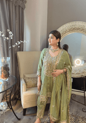 Mehndi Green Anarkali–Dhoti Set - Ensemble by Monika